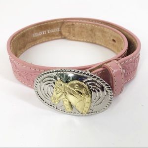NOCONA belt co 💗🐴💗 PINK girls Equestrian‎ genuine leather BELT size 20 EUC